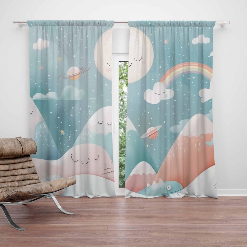 Blackout Curtain Nursery - جبل قوس قزح الطفل الحضانة الستائر