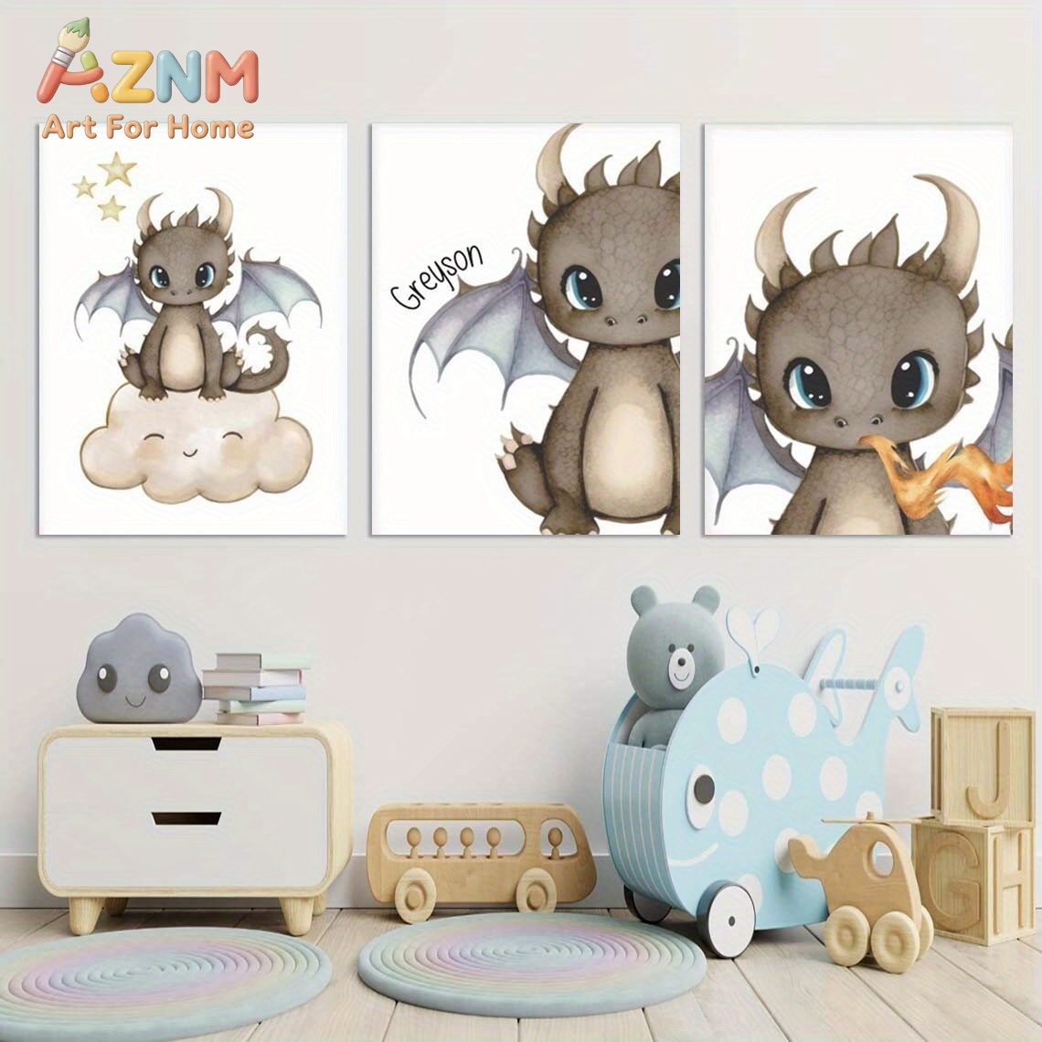 Baby Nursery Prints - لوحة فنية جدارية قماشية من AZNM