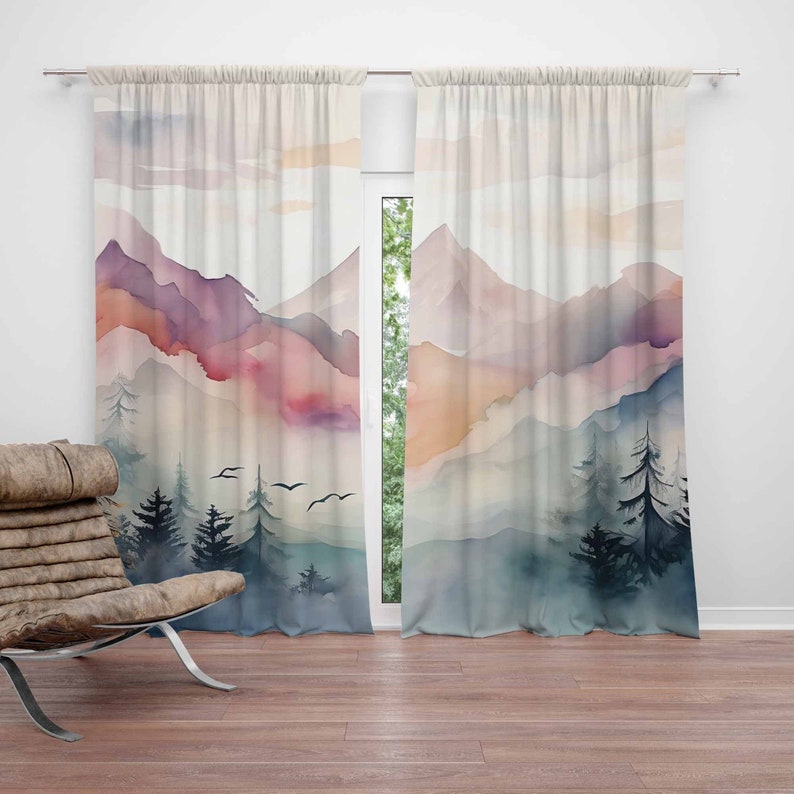 Blackout Curtain Nursery - ستائر حضانة الغابات الجبلية ستائر غرفة