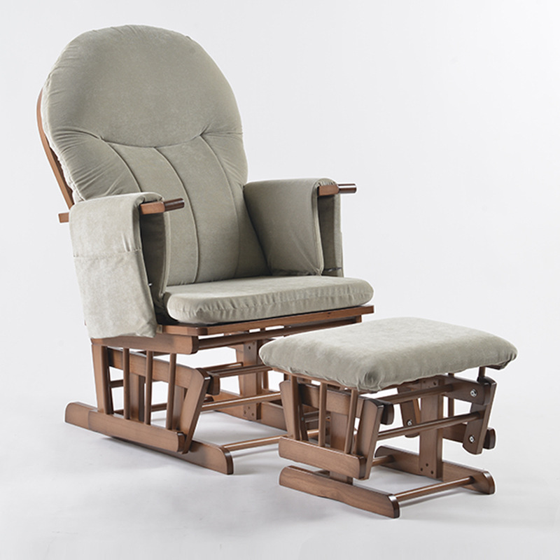 Baby Nursery Glider Chair - كرسي رضاعة خشبي عصري هزاز قابل