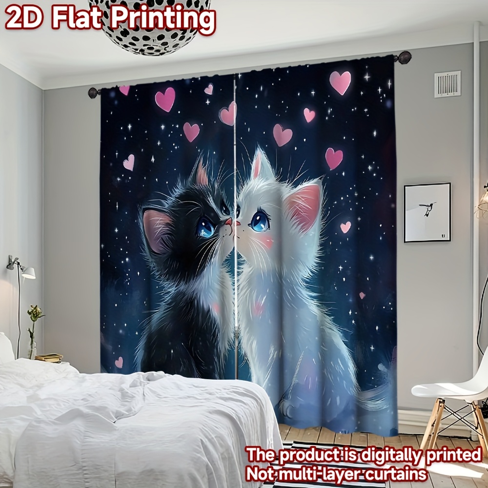 Blackout Curtain Nursery - ستائر تعتيم ثلاثية الأبعاد بتصميم قطط
