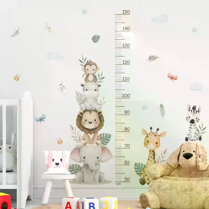 Baby Nursery Jungle Wallpaper - ملصق مخطط نمو الأطفال على شكل