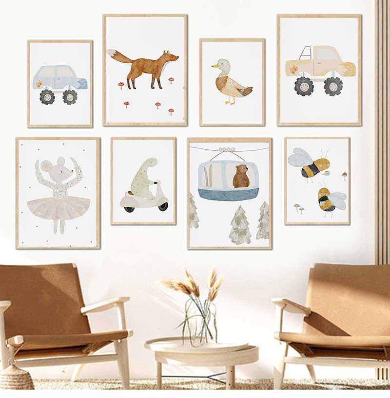 Baby Nursery Prints - ملصقات وطباعات كرتونية على شكل إوزة