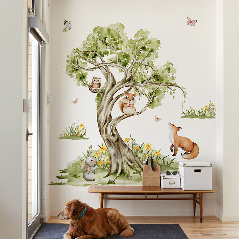 Baby Nursery Jungle Wallpaper - ملصق حائط على شكل حيوانات على
