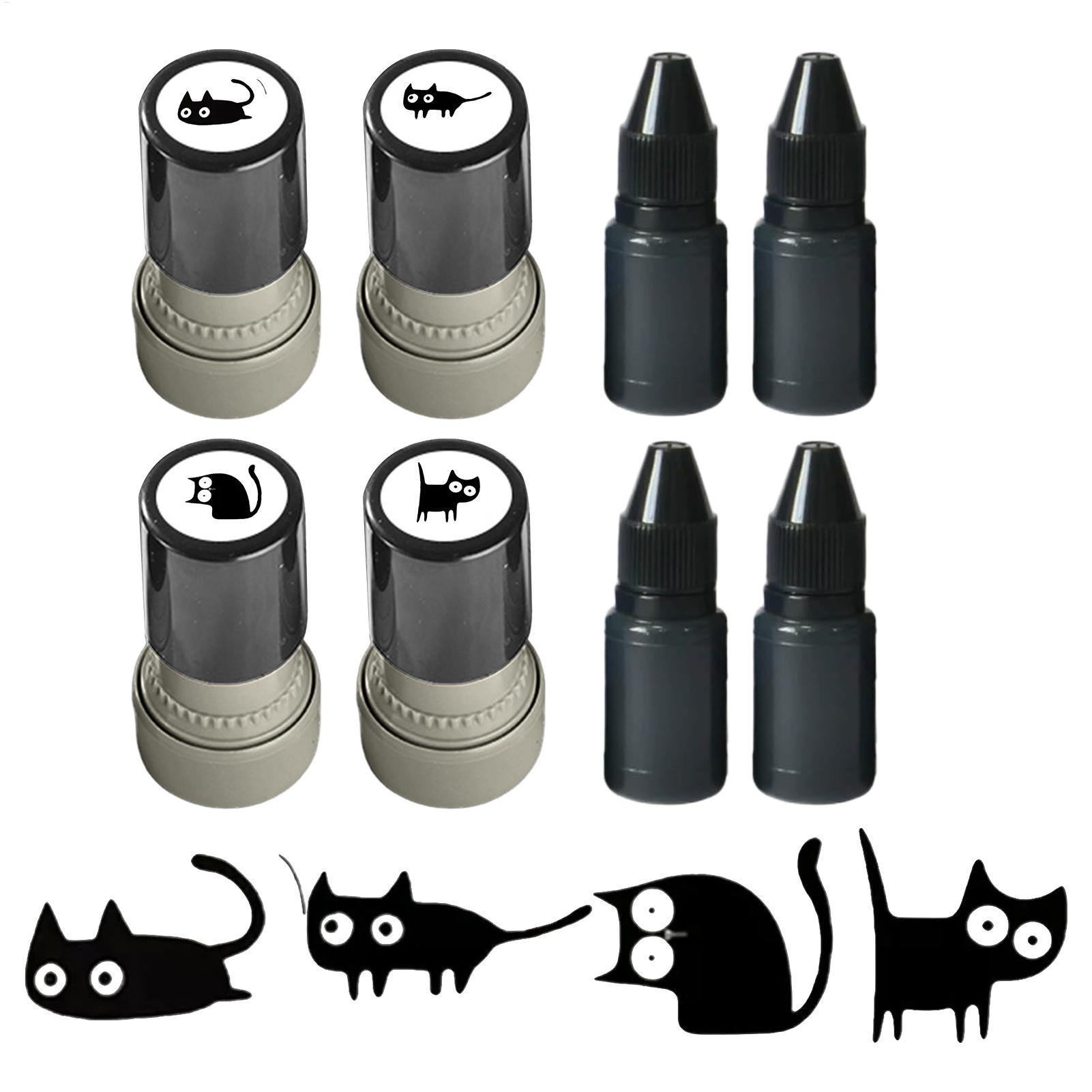 Footprint Ink Kit - طوابع على شكل قطط ذاتية الحبر،