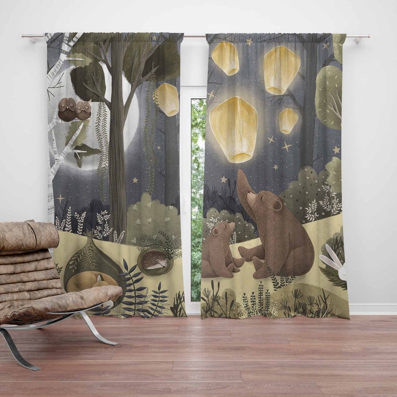 Blackout Curtain Nursery - ستائر حضانة الغابات على شكل حيوان