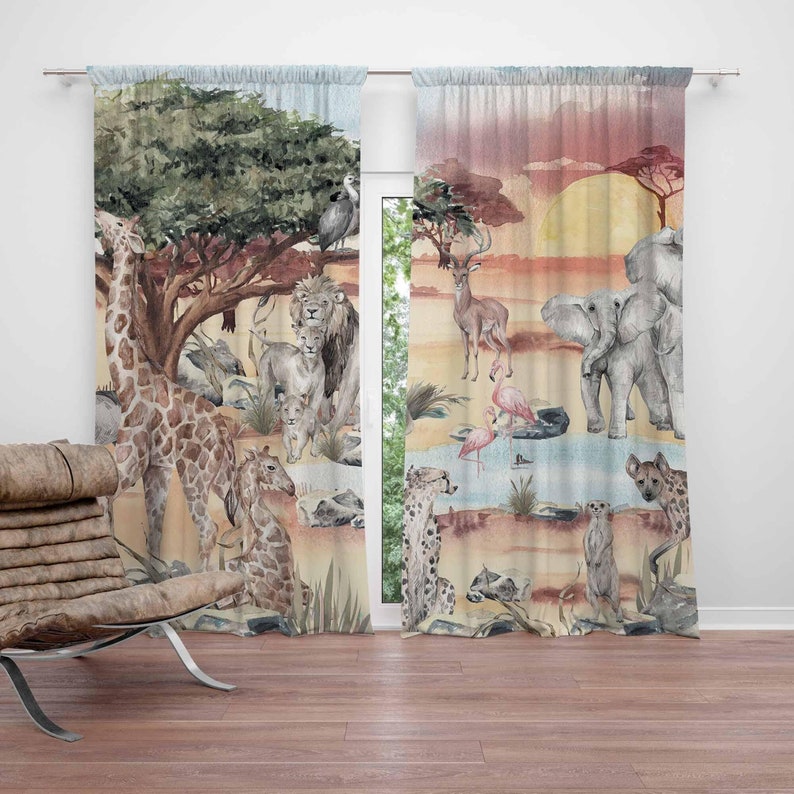 سفاري الحيوانات الستار الاطفال - مراجعة Blackout Curtain Nursery وسعره