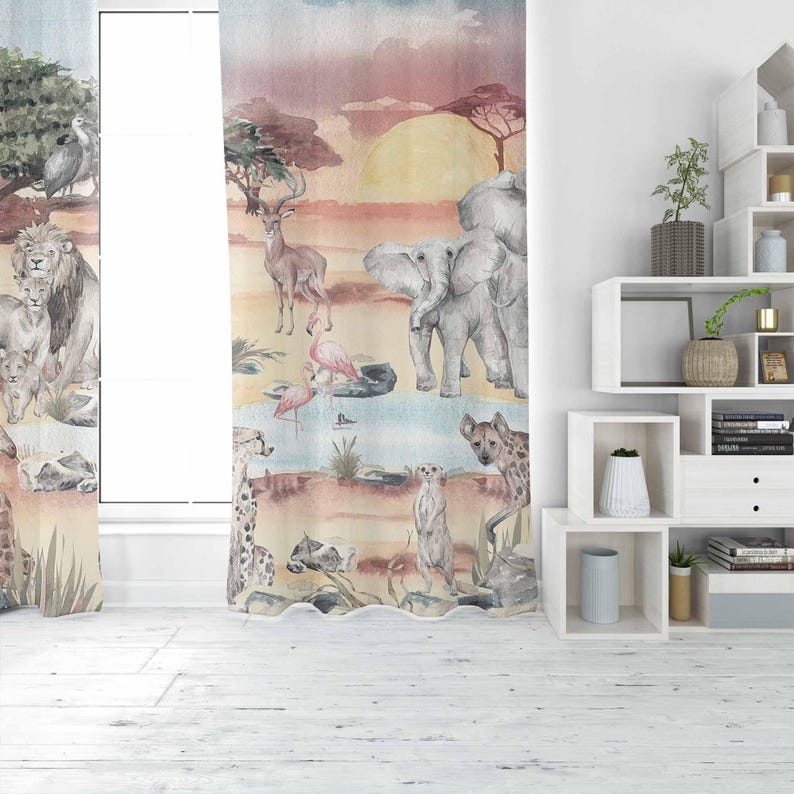 سفاري الحيوانات الستار الاطفال - مراجعة Blackout Curtain Nursery وسعره