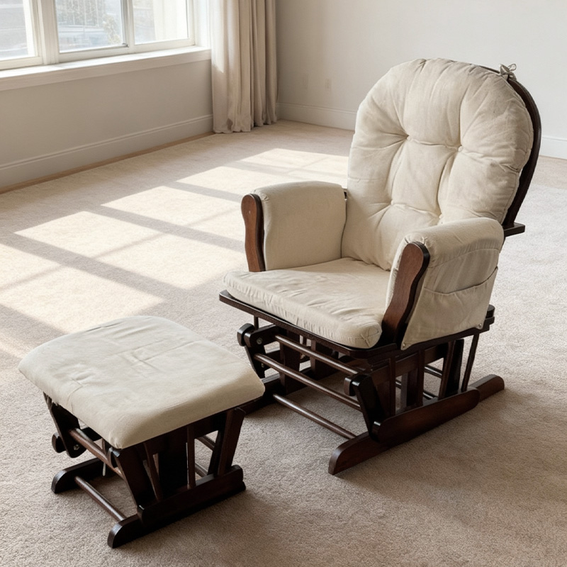 كرسي هزاز خشبي عصري للرضاعة ال - مراجعة Baby Nursery Glider Chair وسعره