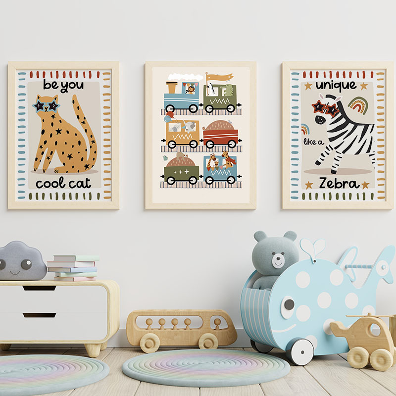 لوحات فنية جدارية كرتونية مضحك - مراجعة Baby Nursery Prints وسعره