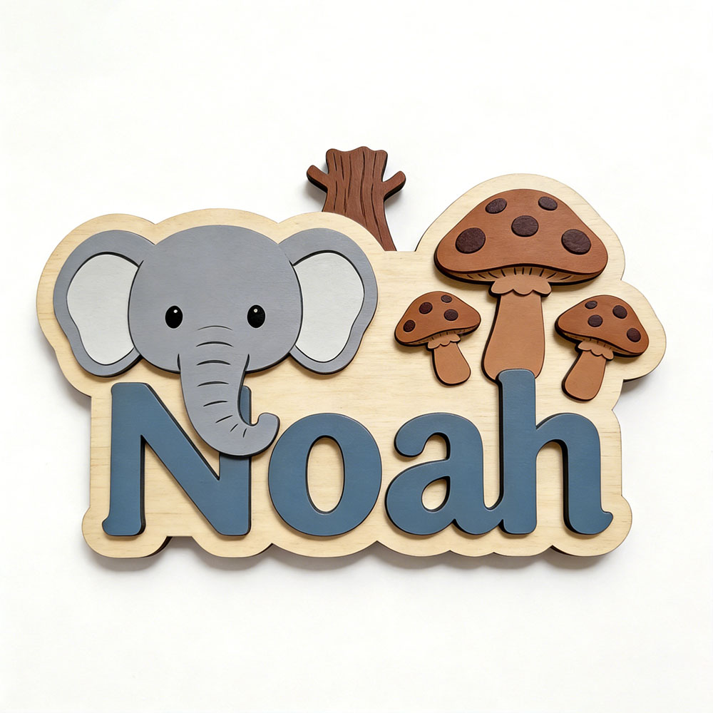 لوحة اسم خشبية مخصصة بتصميم في - مراجعة Baby Nursery Forest Theme وسعره