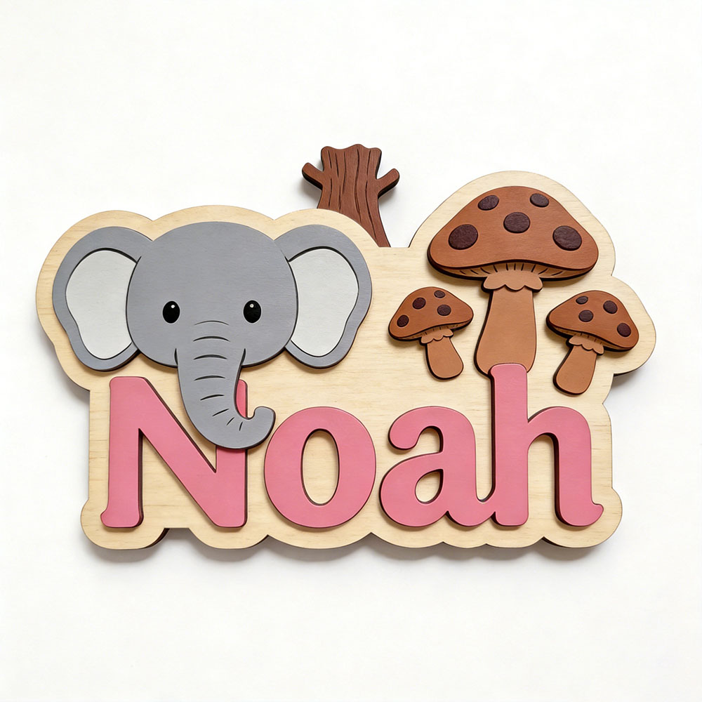 لوحة اسم خشبية مخصصة بتصميم في - مراجعة Baby Nursery Forest Theme وسعره