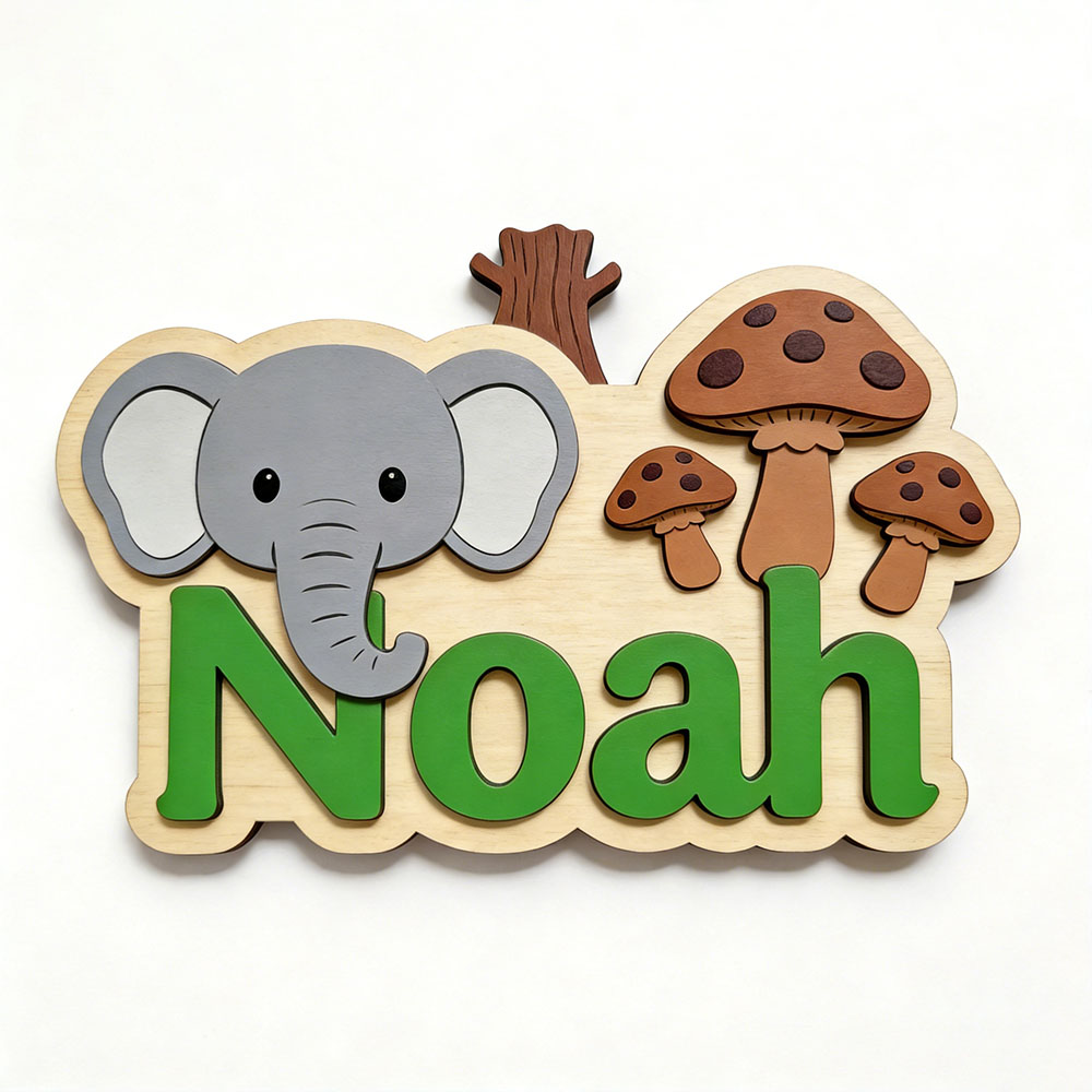 لوحة اسم خشبية مخصصة بتصميم في - مراجعة Baby Nursery Forest Theme وسعره