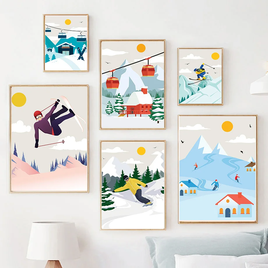 لوحة جدارية قماشية بتصميم جبل  - مراجعة Baby Nursery Mountain Theme وسعره