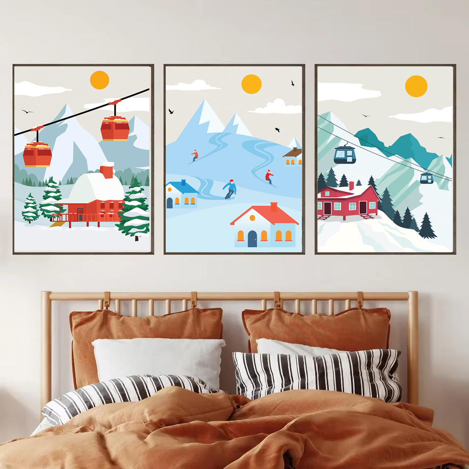 لوحة جدارية قماشية بتصميم جبل  - مراجعة Baby Nursery Mountain Theme وسعره