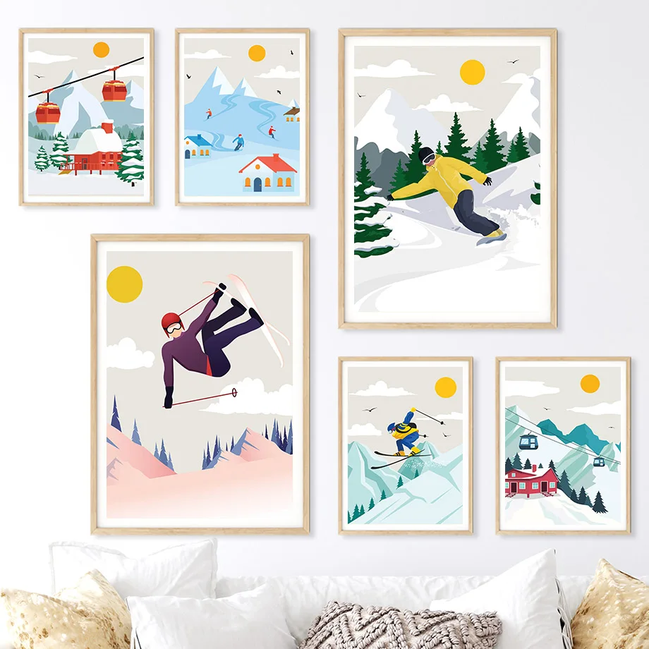 لوحة جدارية قماشية بتصميم جبل  - مراجعة Baby Nursery Mountain Theme وسعره