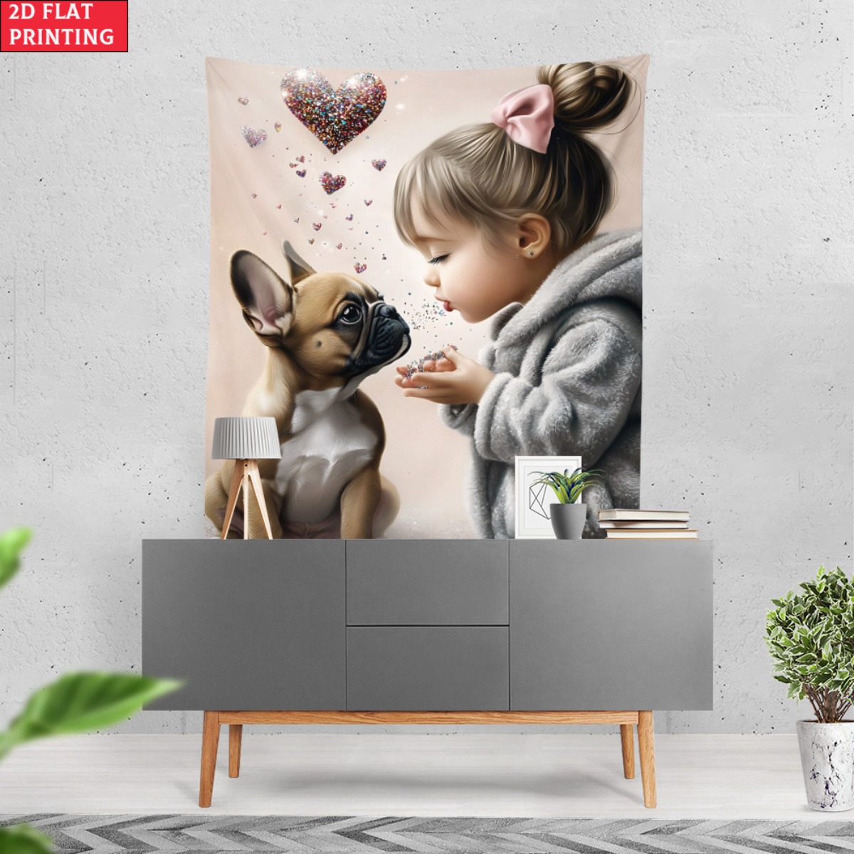 فتاة مع البلدغ الفرنسي جرو الق - مراجعة Baby Nursery Modern وسعره
