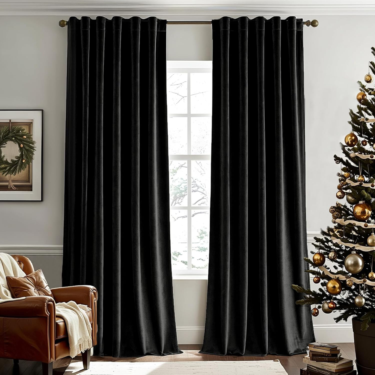 ستائر مخملية سوداء بطول 96 بوص - مراجعة Blackout Curtain Nursery وسعره