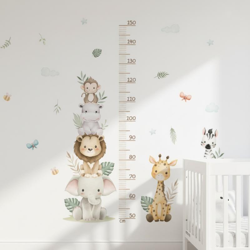 ملصق مخطط نمو الأطفال على شكل  - مراجعة Baby Nursery Jungle Wallpaper وسعره