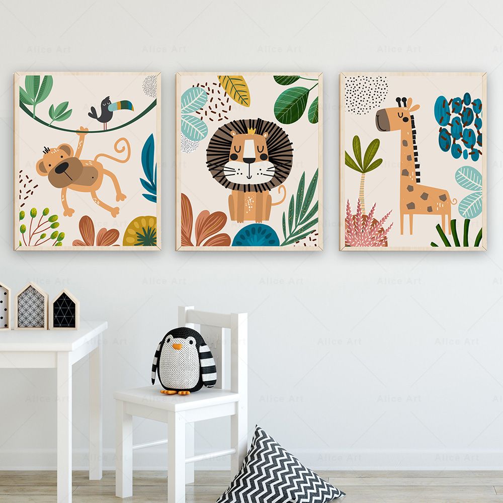 لوحات فنية بوهو للقرود والأسد  - مراجعة Baby Nursery Prints وسعره