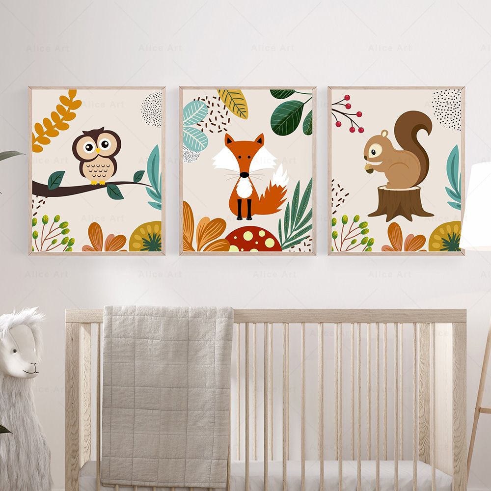 لوحات فنية بوهو للقرود والأسد  - مراجعة Baby Nursery Prints وسعره