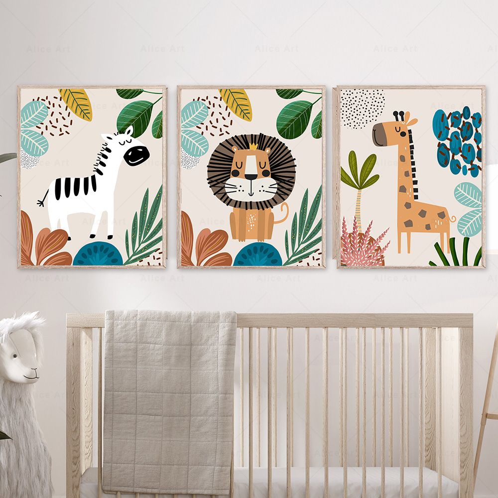 لوحات فنية بوهو للقرود والأسد  - مراجعة Baby Nursery Prints وسعره