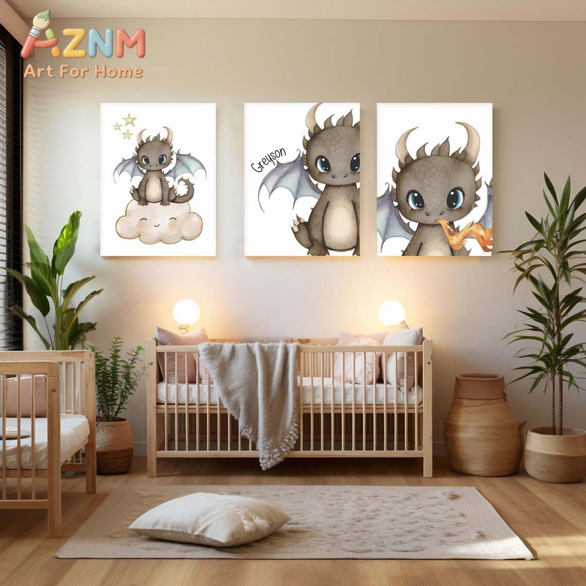 لوحة فنية جدارية قماشية من AZN - مراجعة Baby Nursery Prints وسعره
