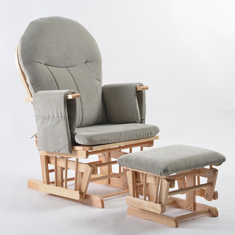 كرسي رضاعة خشبي عصري هزاز قابل - مراجعة Baby Nursery Glider Chair وسعره