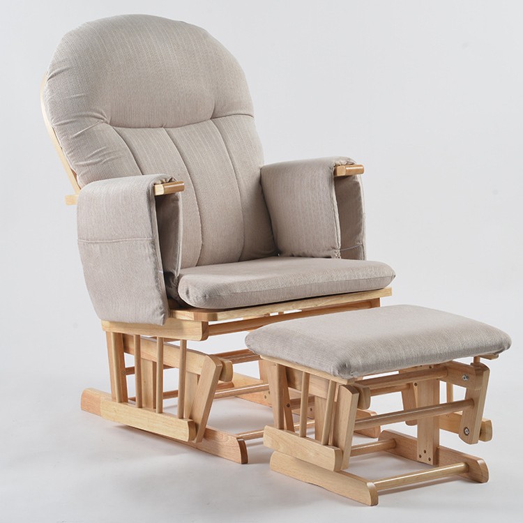 كرسي رضاعة خشبي عصري هزاز قابل - مراجعة Baby Nursery Glider Chair وسعره