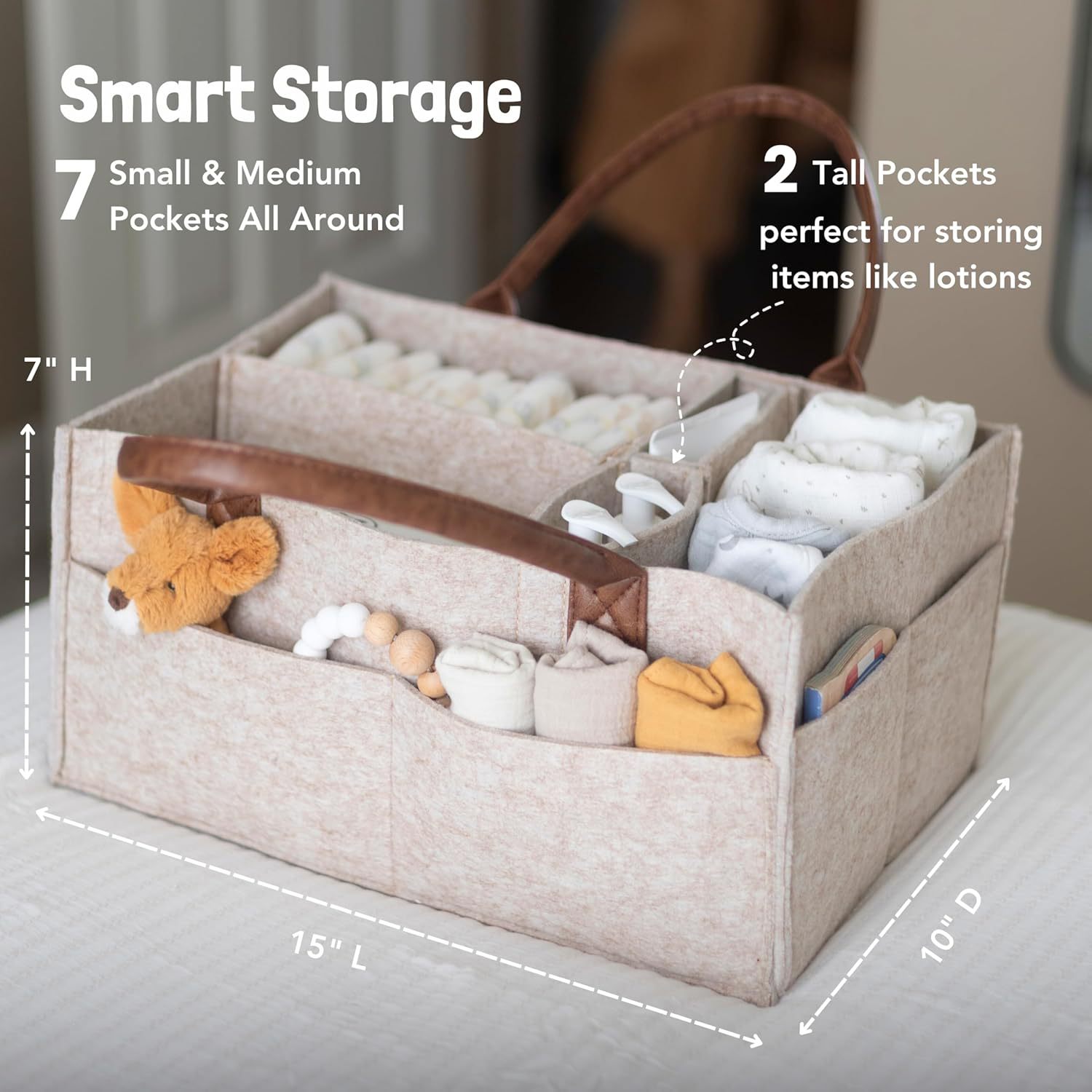 سلة تخزين من اللباد لغرفة الأط - مراجعة Baby Nursery Storage وسعره