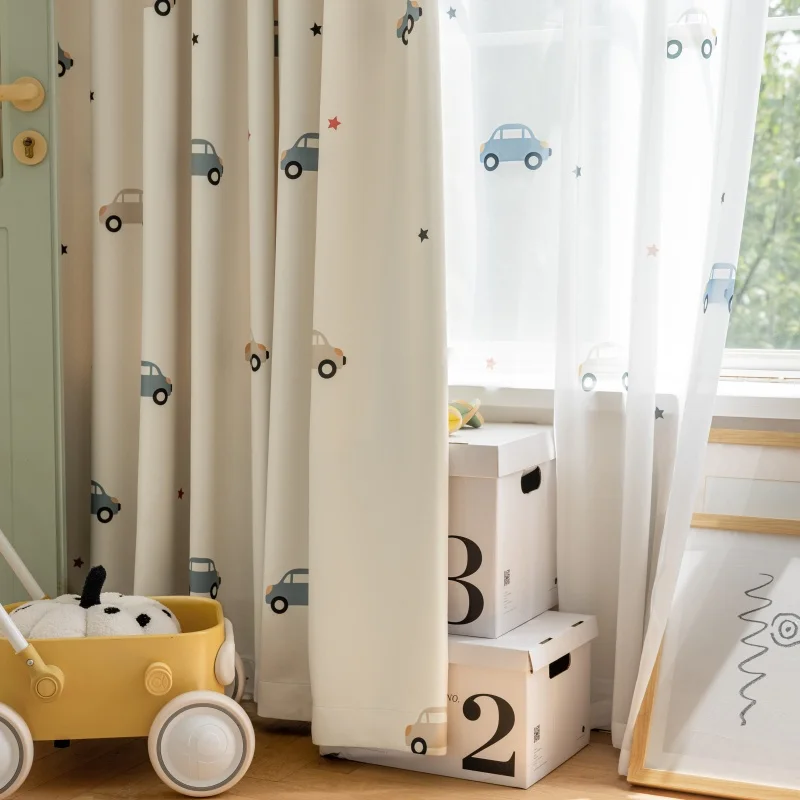 كارتون لطيف طباعة نمط السيارة  - مراجعة Blackout Curtain Nursery وسعره