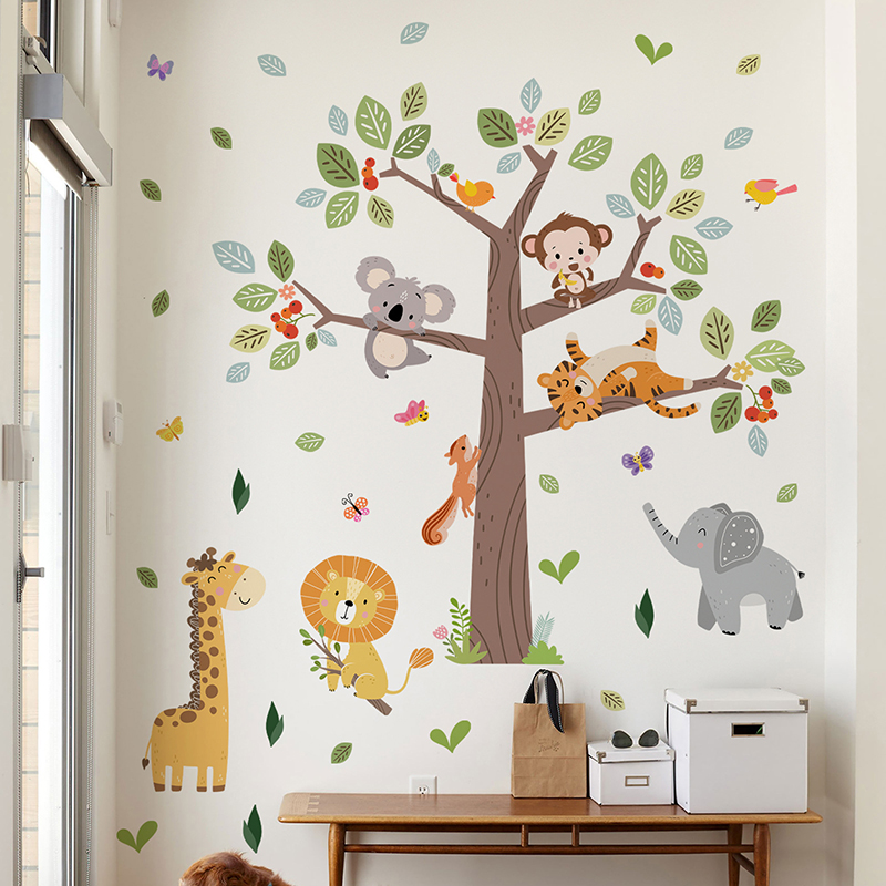ملصق حائط كبير على شكل حيوانات - مراجعة Baby Nursery Jungle Wallpaper وسعره