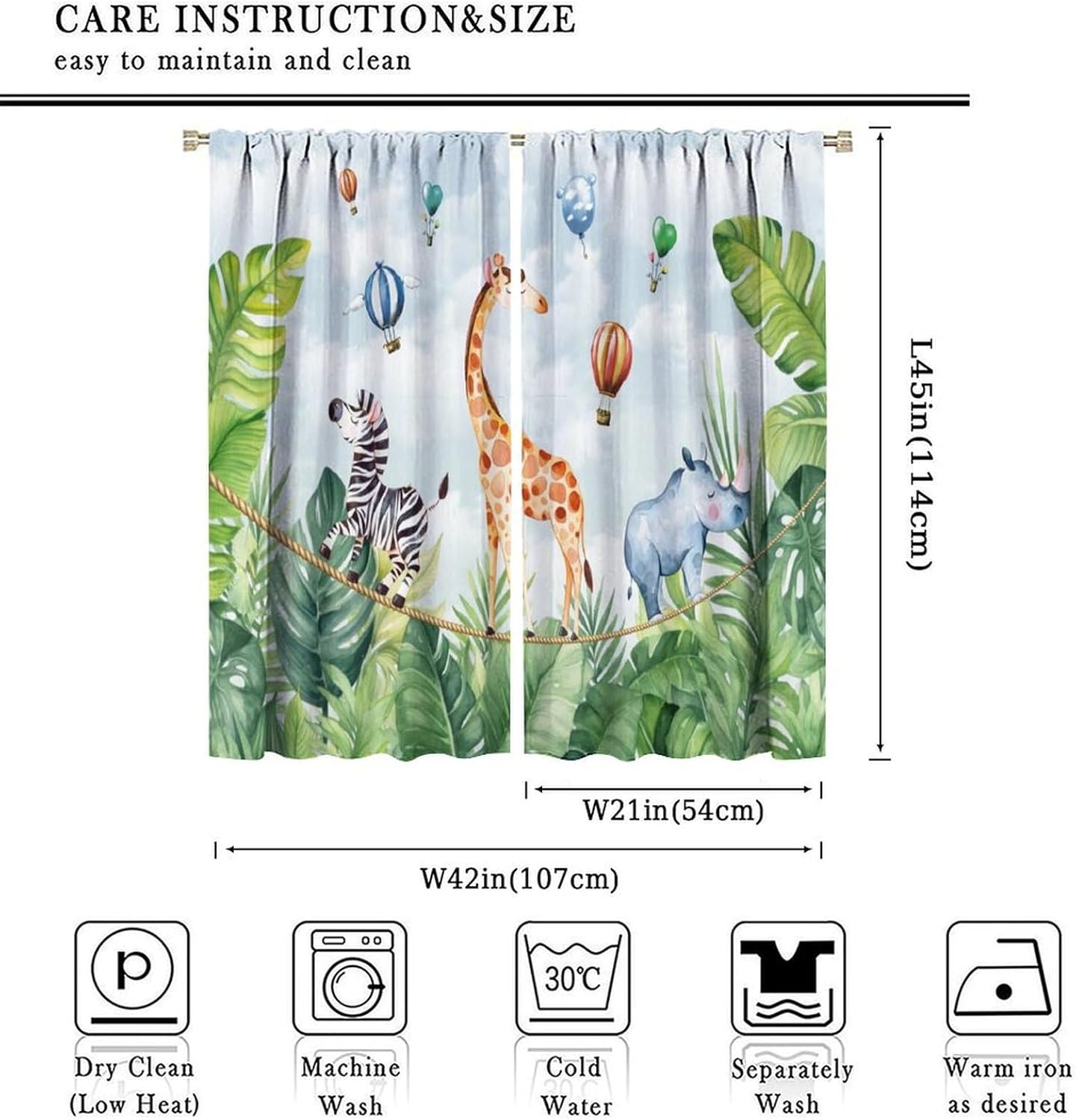 سفاري، غابة، ستائر تعتيم بطبعا - مراجعة Blackout Curtain Nursery وسعره