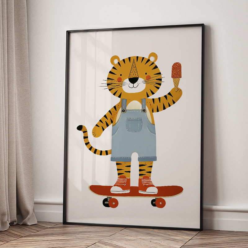 لوحات فنية كرتونية مضحكة لحيوا - مراجعة Baby Nursery Prints وسعره