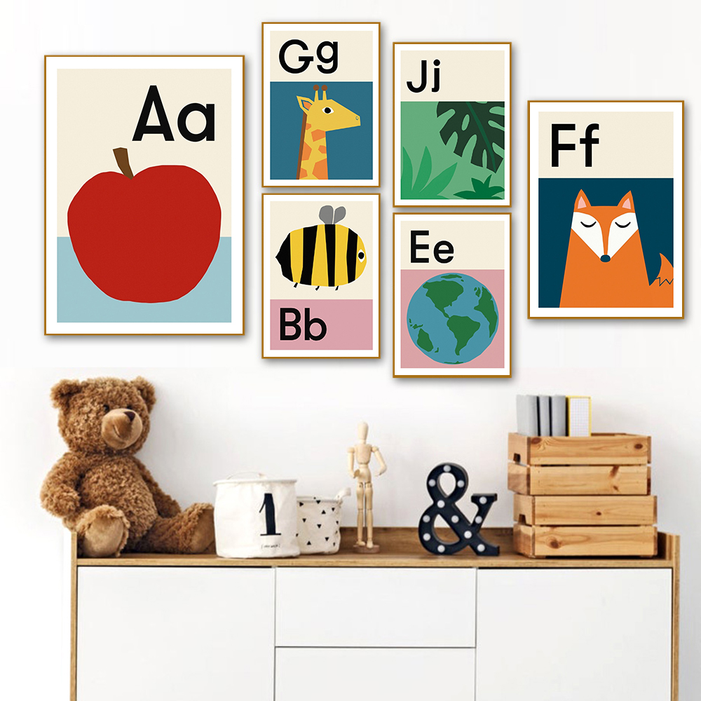 الكرتون ABCD الأبجدية المشارك  - مراجعة Baby Nursery Images Free وسعره