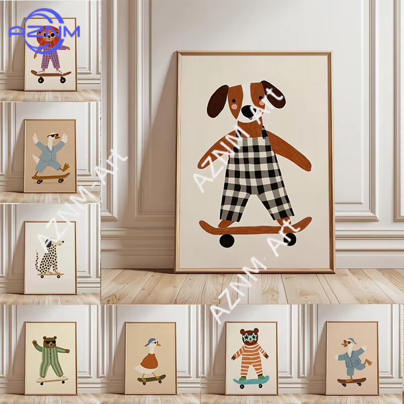 لوحة فنية مضحكة لحيوانات تمارس - مراجعة Baby Nursery Prints وسعره