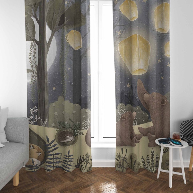 ستائر حضانة الغابات على شكل حي - مراجعة Blackout Curtain Nursery وسعره