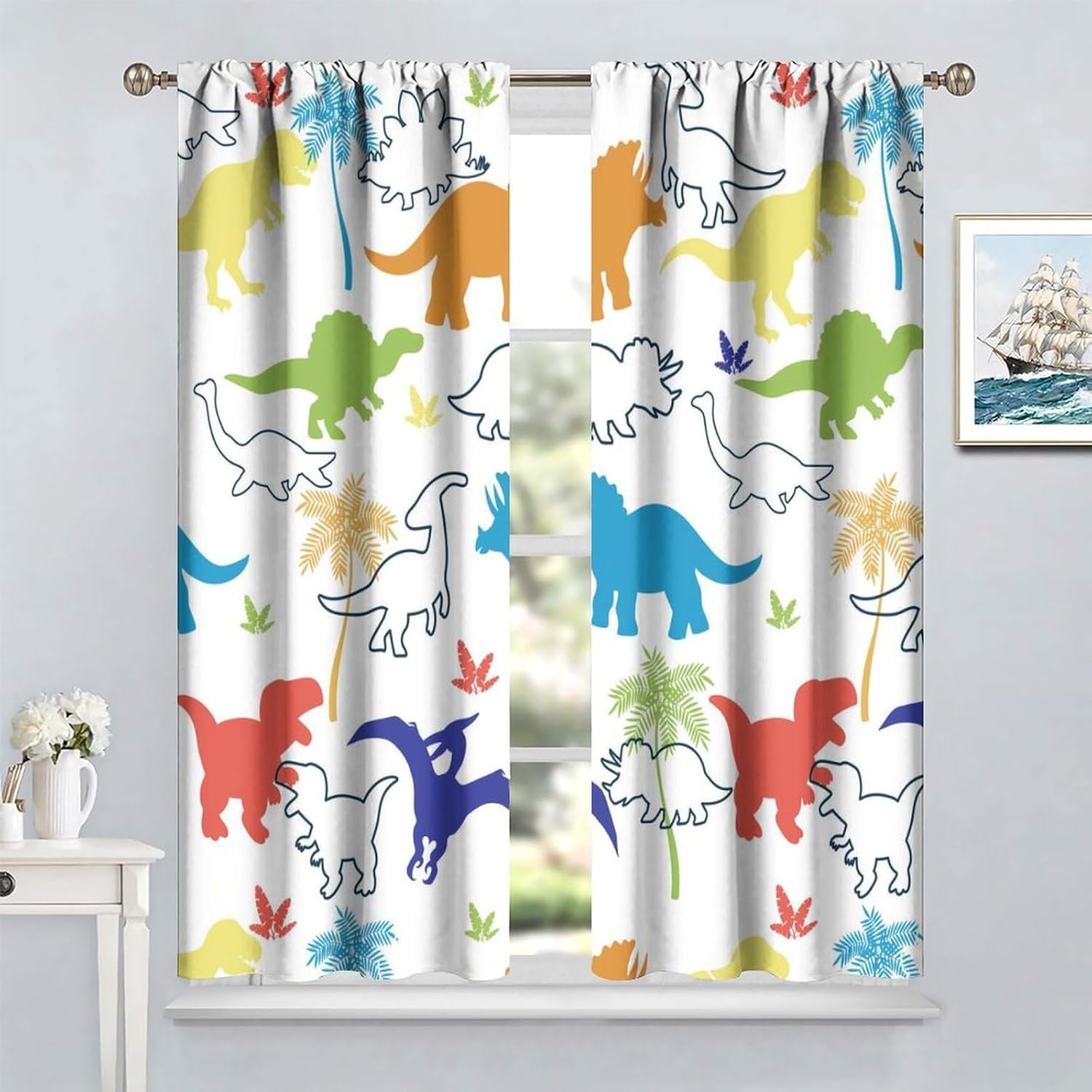 ستائر أطفال على شكل ديناصور، م - مراجعة Blackout Curtain Nursery وسعره
