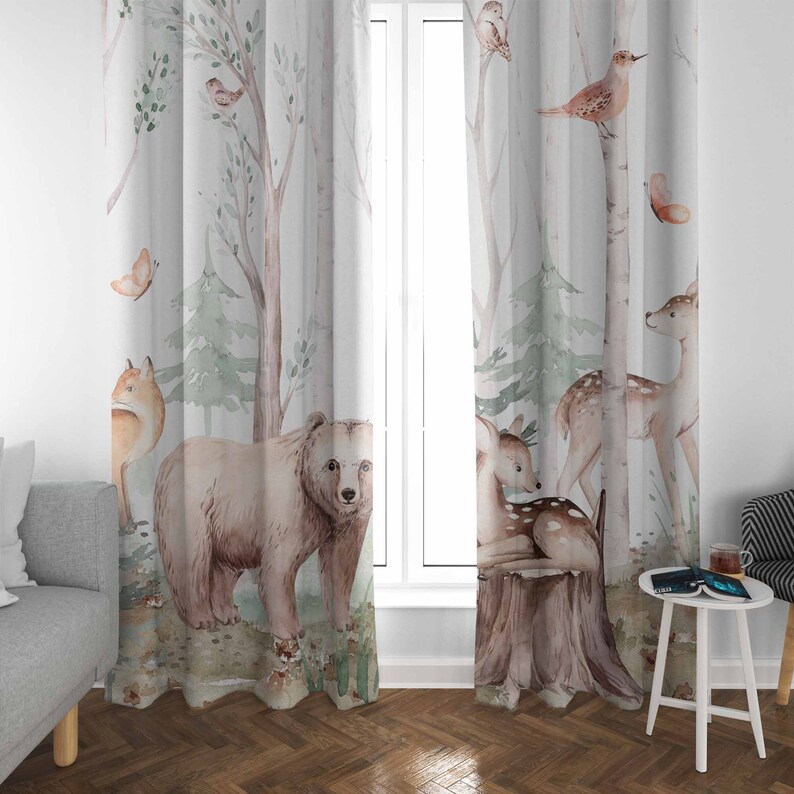 ستائر حيوانات الغابة ستائر حضا - مراجعة Blackout Curtain Nursery وسعره