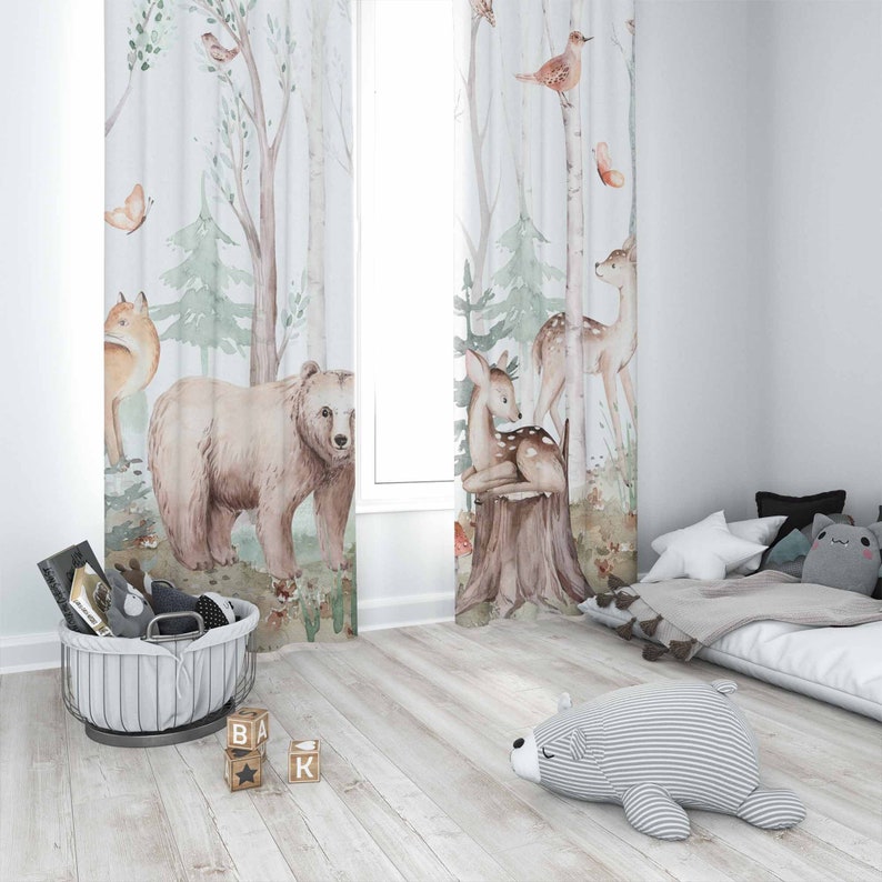 ستائر حيوانات الغابة ستائر حضا - مراجعة Blackout Curtain Nursery وسعره