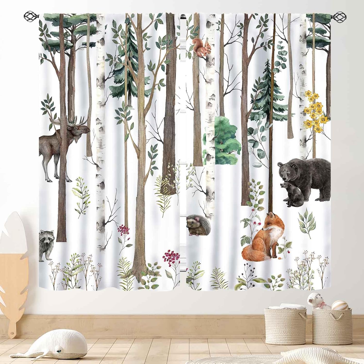 ستائر حضانة الغابات، حيوانات ا - مراجعة Blackout Curtain Nursery وسعره