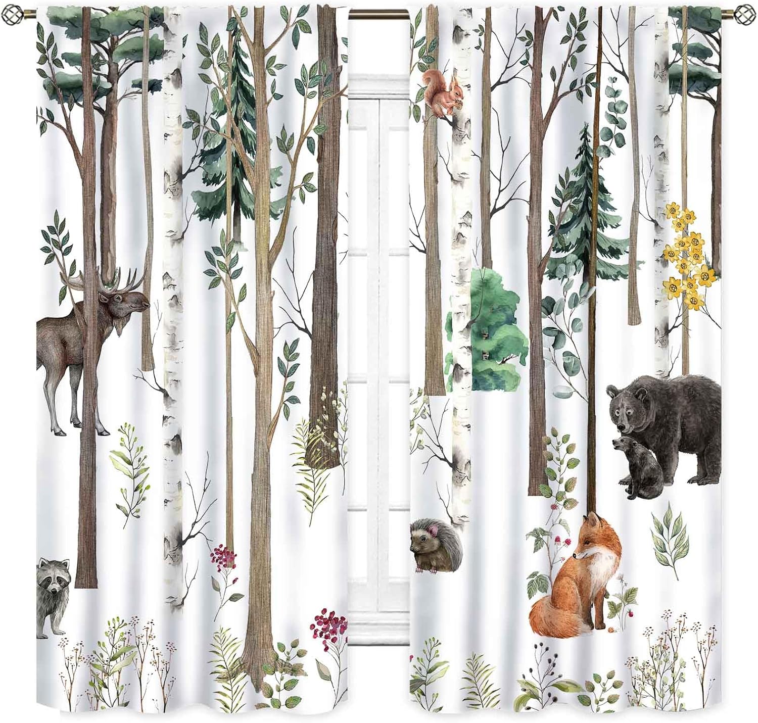 ستائر حضانة الغابات، حيوانات ا - مراجعة Blackout Curtain Nursery وسعره