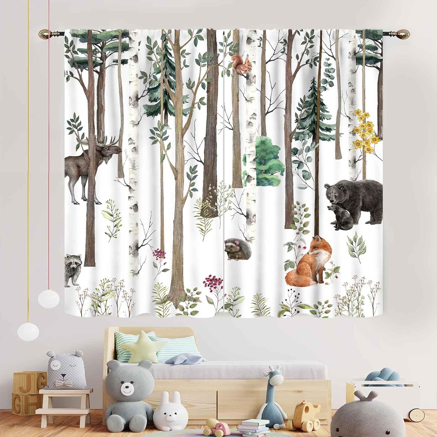 ستائر حضانة الغابات، حيوانات ا - مراجعة Blackout Curtain Nursery وسعره