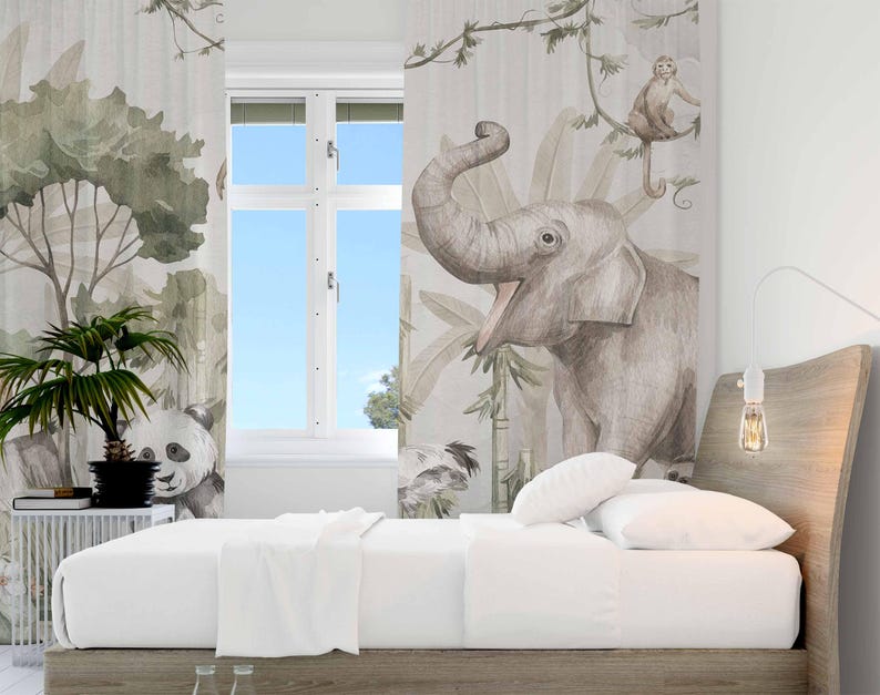ستائر حيوانات سفاري ستائر غرفة - مراجعة Blackout Curtain Nursery وسعره