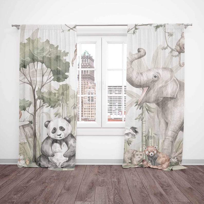 ستائر حيوانات سفاري ستائر غرفة - مراجعة Blackout Curtain Nursery وسعره